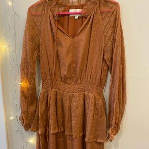 Long sleeve ruffled dress